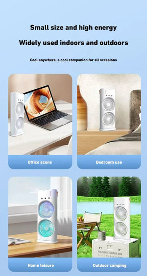Planet Gates Xiaomi New Spray Air Conditioning Fan Cross-Border Refrigeration Fan Household Portable Cooling Fandesktop Mini Fan With Light