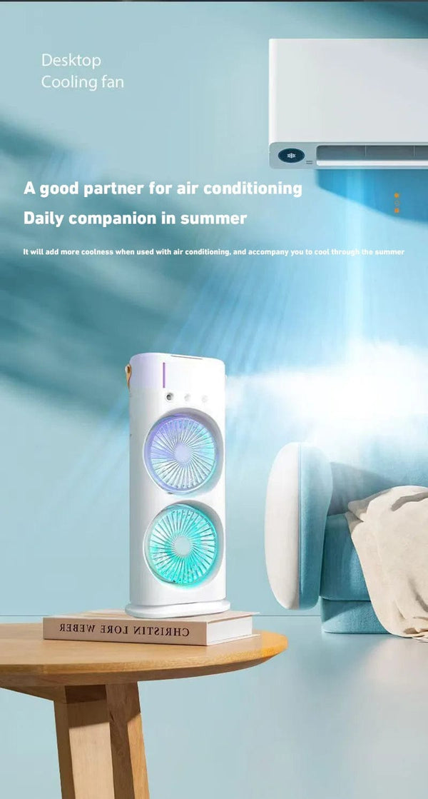 Planet Gates Xiaomi New Spray Air Conditioning Fan Cross-Border Refrigeration Fan Household Portable Cooling Fandesktop Mini Fan With Light