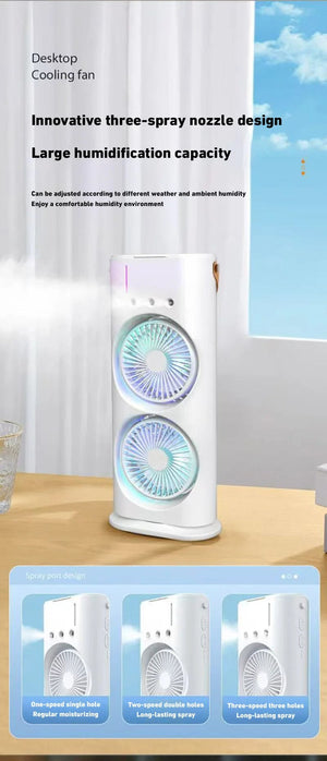 Planet Gates Xiaomi New Spray Air Conditioning Fan Cross-Border Refrigeration Fan Household Portable Cooling Fandesktop Mini Fan With Light