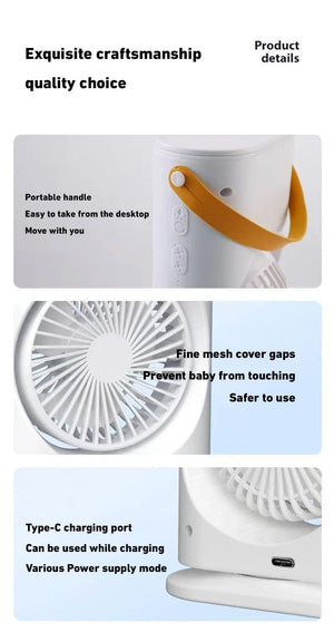 Planet Gates Xiaomi New Spray Air Conditioning Fan Cross-Border Refrigeration Fan Household Portable Cooling Fandesktop Mini Fan With Light