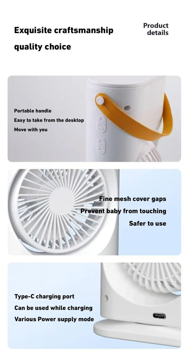 Planet Gates Xiaomi New Spray Air Conditioning Fan Cross-Border Refrigeration Fan Household Portable Cooling Fandesktop Mini Fan With Light