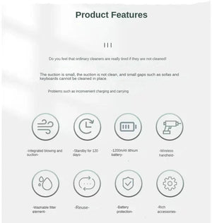 Planet Gates Xiaomi Portable Car Vacuum Cleaner Suction and Blow Integrated Wireless Charging 180W High Power Handheld Vacuum Cleaner Car