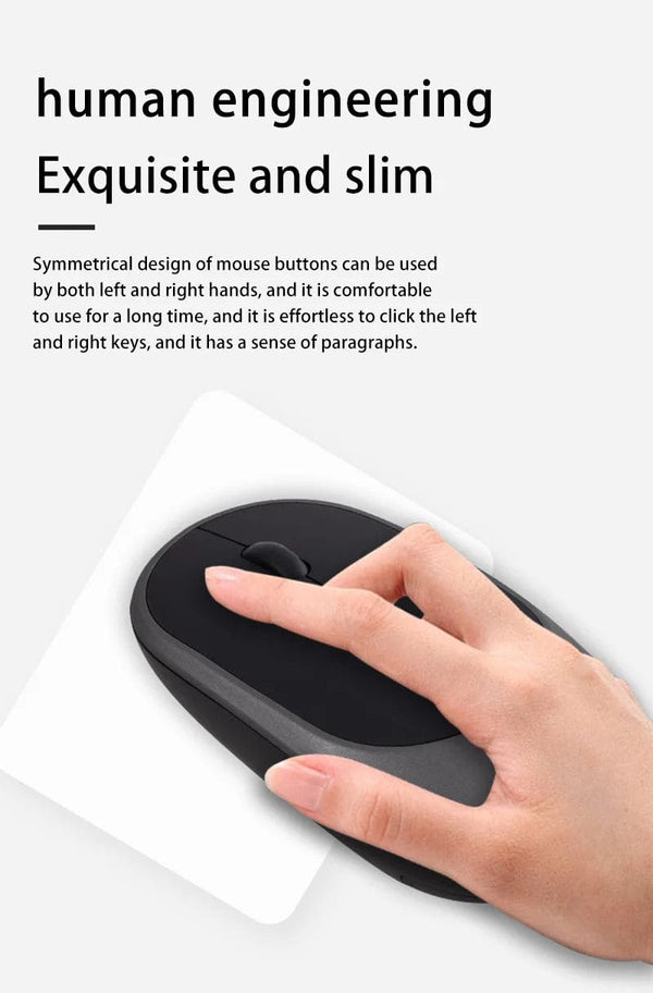 Planet Gates Xiaomi Wireless Mouse Bluetooth-compatible 2.4G Silent Mice Adjustable DPI Ergonomic Design USB Rechargeable Gaming Office Mouse