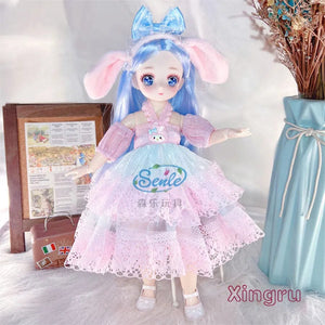 Planet Gates Xinru / Doll and clothes / CHINA Pretty Anime 1/6 Bjd Byte Dolls For Kid Girls 6 to 10 Years Ball-jointed Comic Face Doll 30cm with Dresses Clothes Dress Up Girl