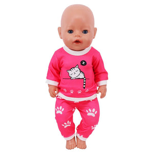 Planet Gates xm49 / No Doll 2 Pcs/Set=Shirts + Pants Doll Clothes Accessories For Born Baby 43cm & 18 Inch American Doll Girl's Toys & Our Generation Nenuco