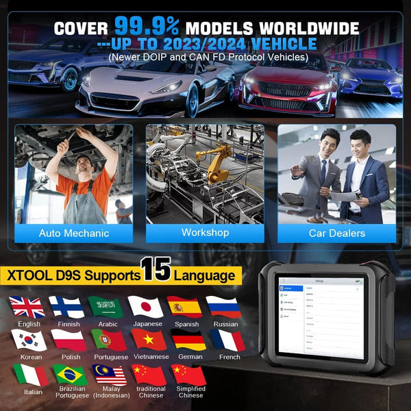 Planet Gates XTOOL D9S PRO D9SPRO Car Diagnostic Tools ECU Programming/Coding Automotive Scanner 42+ Services CANFD DOIP Topology PK D9 PRO