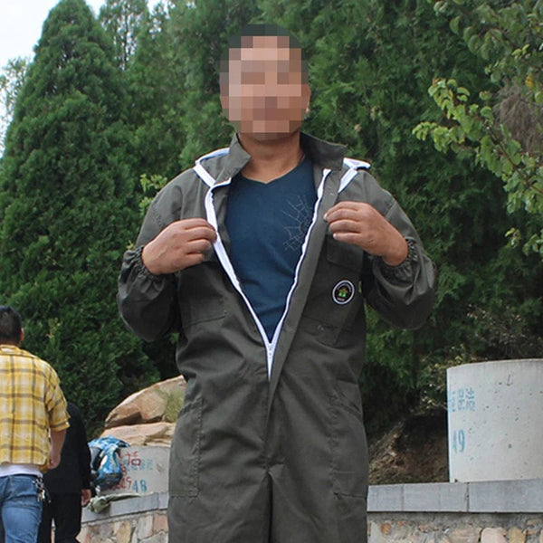 Planet Gates XXL Beekeeping Suit Brown Resistant Dirt Beekeeper Overalls Clothes Honeybee Product Tools Apiculture Costume Gardening Supplies