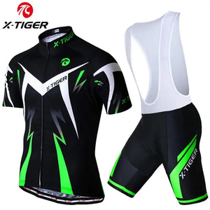 Planet Gates XXL / Green X-TIGER Pro Cycling Jersey Set Men Bicycle Clothing MTB Summer Quick-dry Bike Riding Clothes Anti-UV Suit Accessories