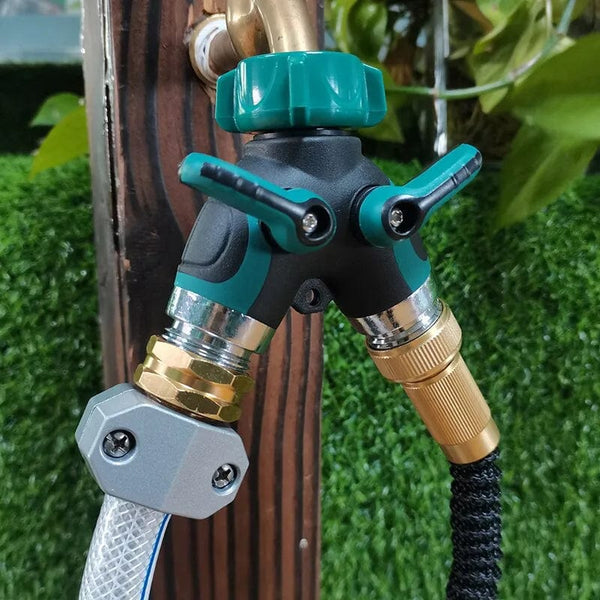 Planet Gates Y-Type Zinc Alloy Hose Splitter Double Way Joint One Split Two Faucet Diverter Garden Accessories Internal Thread Water-Diverter
