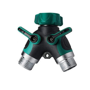 Planet Gates Y-Type Zinc Alloy Hose Splitter Double Way Joint One Split Two Faucet Diverter Garden Accessories Internal Thread Water-Diverter
