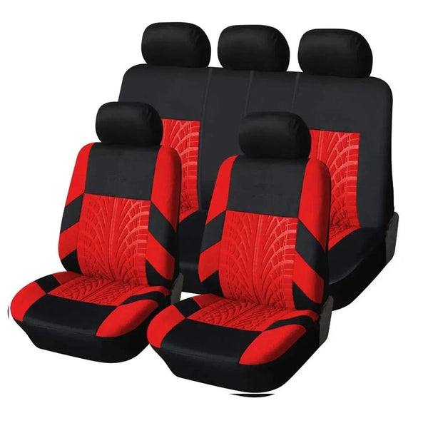 Planet Gates Y33376-RED Car Seat Covers Full Set Front Split Rear Bench For Car Universal Cloth SUV Sedan Van Automotive Interior Covers