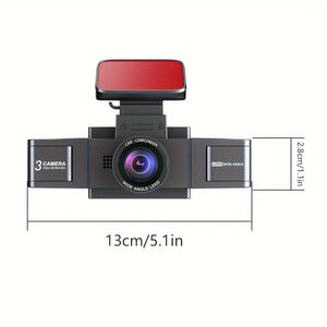 Planet Gates Y99-1 3 Channel Dash Cam for Car Camera Video Recorder Dashcam DVRs Black Box Dual Lens DVR with Rear View Camera 24H Parking Monitor