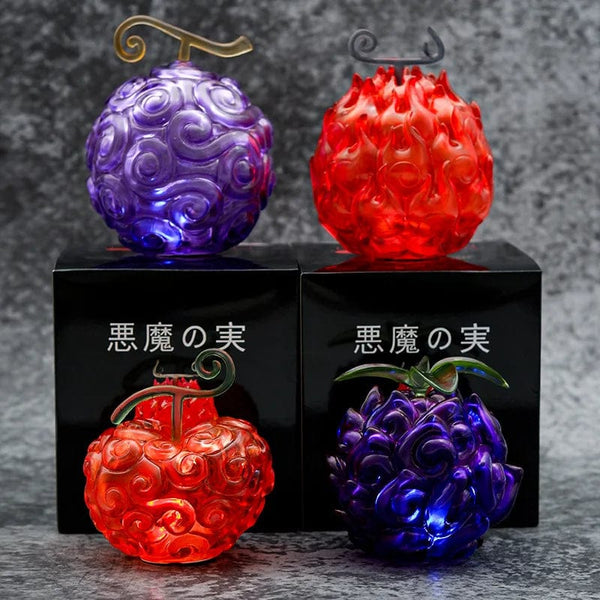 Planet Gates Yami Yami no Mi GK ONE PIECE Devil Fruit Model Action Figure Demon Op-Op Fruit Flame-Flame Fruit Gum-Gum Fruit Luminous Collection Doll Toys