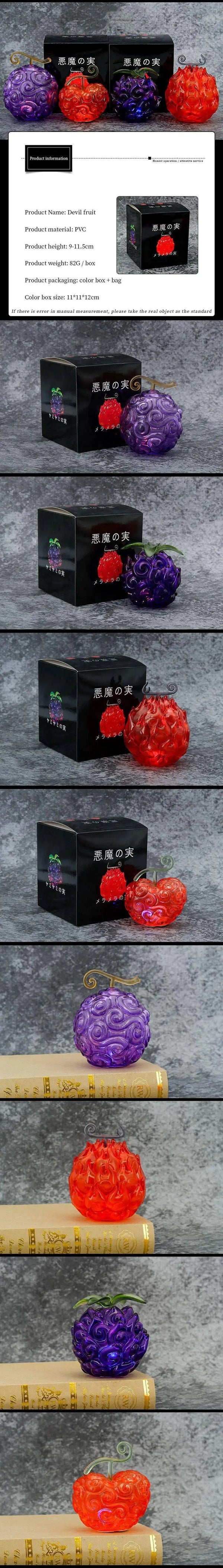 Planet Gates Yami Yami no Mi GK ONE PIECE Devil Fruit Model Action Figure Demon Op-Op Fruit Flame-Flame Fruit Gum-Gum Fruit Luminous Collection Doll Toys
