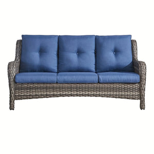 Planet Gates Yarn-Dyed Fabric Sofa Seat Cushion Set 2pcs/set Outdoor Waterproof UV Resistant Cotton Core Filling Suitable for Rattan Chair Sofa Home Furniture