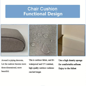 Planet Gates Yarn-Dyed Fabric Sofa Seat Cushion Set 2pcs/set Outdoor Waterproof UV Resistant Cotton Core Filling Suitable for Rattan Chair Sofa Home Furniture