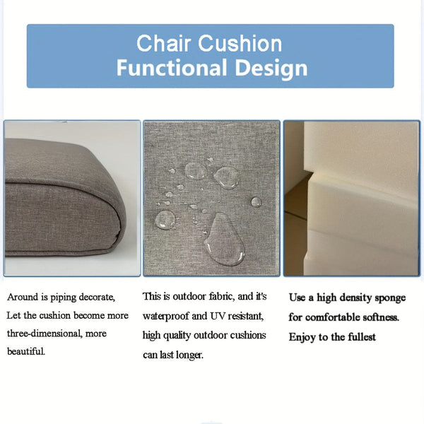 Planet Gates Yarn-Dyed Fabric Sofa Seat Cushion Set 2pcs/set Outdoor Waterproof UV Resistant Cotton Core Filling Suitable for Rattan Chair Sofa Home Furniture