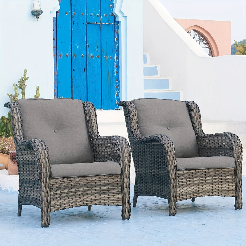 Planet Gates grey / 1 Piece 64*56*9cm And 1 Piece 58*58cm Yarn-Dyed Fabric Sofa Seat Cushion Set 2pcs/set Outdoor Waterproof UV Resistant Cotton Core Filling Suitable for Rattan Chair Sofa Home Furniture