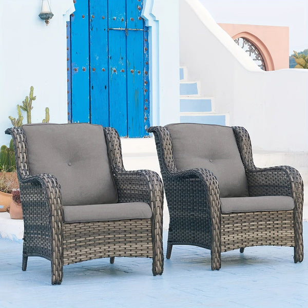 Planet Gates Yarn-Dyed Fabric Sofa Seat Cushion Set 2pcs/set Outdoor Waterproof UV Resistant Cotton Core Filling Suitable for Rattan Chair Sofa Home Furniture