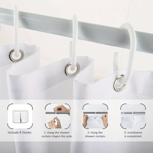 Planet Gates YB-616 180-180 4PS 4pcs Turtle Seaweed Pattern Shower Curtain Set, Waterproof Bath Curtain With Hooks, U-shaped Mat, Toilet Cover Mat, L-shaped Mat, Bathroom Accessories, Home Bathroom Decorations