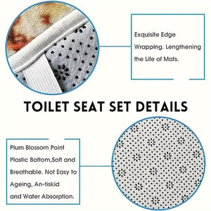 Planet Gates YB-616 180-180 4PS 4pcs Turtle Seaweed Pattern Shower Curtain Set, Waterproof Bath Curtain With Hooks, U-shaped Mat, Toilet Cover Mat, L-shaped Mat, Bathroom Accessories, Home Bathroom Decorations