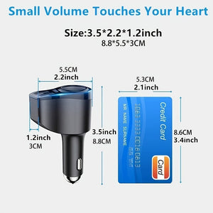 Planet Gates Yc08 4 In 1 USB C Car Charger, 36W Multi USB Cigarette Lighter Adapter Socket Splitter With 3 USB Ports, 12V/24V Dual USB Type C PD Fast Car Charger Adapter