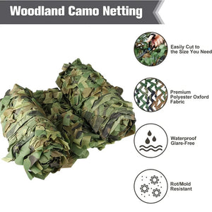 Planet Gates Yeahmart 3Mx5M/4Mx6M Hunting Military Camouflage Nets Woodland Army training Camo Netting Car Covers Shade Camping Sun Shelter