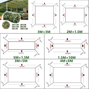 Planet Gates Yeahmart 3Mx5M/4Mx6M Hunting Military Camouflage Nets Woodland Army training Camo Netting Car Covers Shade Camping Sun Shelter