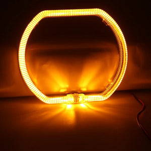 Planet Gates Yellow / 100mm 100/76MM LED Angel Eyes Square Guide Halo Ring Daytime Running Lights With Driver For Bi Xenon Headlight Lenses DRL Accessories