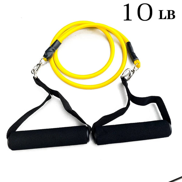 Planet Gates Yellow 10BL 11-Piece Set Resistance BandsTensioner Pull Rope Fitness Multi-function Tensioner Suit Muscle Training Belt Elastic Sleeve Bands