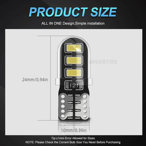 Planet Gates Yellow 10X High Power 2835 Chip T10 W5W 15W 194 168 Car LED DRL Interior Reading Map Dome SIDE INDICATOR Lights Car Light Source