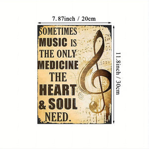 Planet Gates Yellow / 19.99x29.97cm 1pc Art Canvas Painting, Musical Note Painting On Canvas Wall Art, Sometimes Music Is The Only Medicine The Heart And Soul Need, Artwork Wall Painting For Bathroom Bedroom Office Living Room Home Wall Decor, No Frame