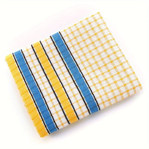 Planet Gates Yellow 1pc 1/4pcs Large Kitchen Dish Towel, Absorbent Super Soft Cotton Dish Cloth, Bright Color Tea/Bar Towel For Washing Drying Dish And Home
