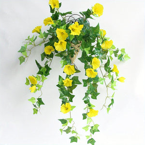 Planet Gates Yellow 1pc Artificial Petunias Flower Hanging Plant - Perfect for Outdoor/Indoor Decor!