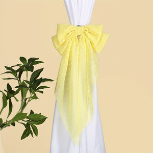 Planet Gates Yellow 1pc Fabric Bow Decor Curtain Tieback, Metal Curtain Clip, Curtain Buckle For Home Decoration, Curtain Accessories