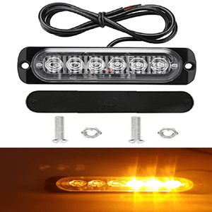 Planet Gates Yellow / 1pc New 6 LED Emergency Strobe Lights Red Blue Strobe Warning Flashing Car Light Caution Hazard Lighting Bar For Cars Truck