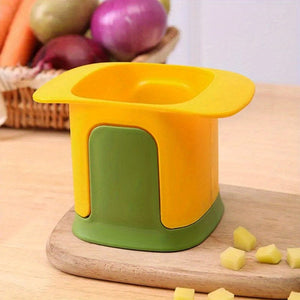 Planet Gates Yellow 1pc New Compression Chopper, Home Daily Cutter, Kitchen Artifact, Multifunctional Vegetable Cutter, Kitchen Gadget, Kitchen Item