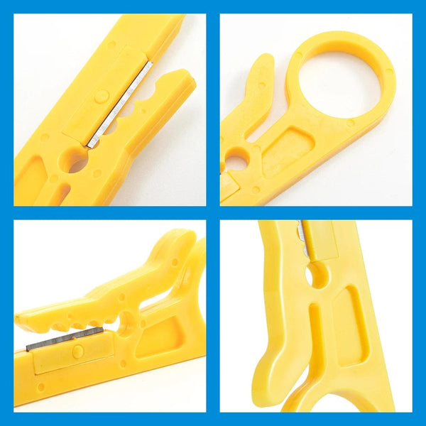 Planet Gates Yellow 1PC Wire Stripper Knife Crimper Pliers Crimping Tool Cable Stripping Wire Cutter Multi Tools Cut Line Multifunctional Hand Tools