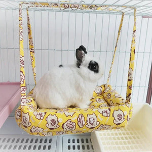 Planet Gates Yellow / 23x30cm Warm Rabbits Bunny House Winter Small Pet Hammock Plush Hamster Guinea Pig Cage Hanging Bed Swing Nest Climb Toys Pet Supplies