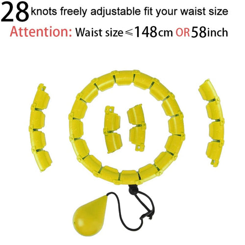 Planet Gates Yellow 28 Smart sport hoop Weighted Exercise Hoops for Adults Easy Detachable Design with Adjustable Weight, Fitness Gym Equipment for Hom