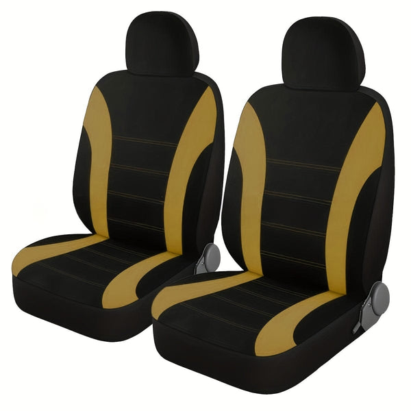 Planet Gates Yellow / 2pcs Front Seat Cover 2pcs Car Seat Cover Polyester Mesh Front Seat Cover