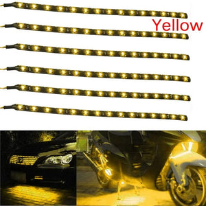 Planet Gates Yellow-30CM 1PC Waterproof DC 12V Motor LED Strip SMD Underbody Decorative strip Light For Car Motorcycle Beautiful Decorative Soft Lights