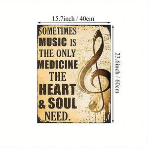Planet Gates Yellow / 39.88x59.94cm 1pc Art Canvas Painting, Musical Note Painting On Canvas Wall Art, Sometimes Music Is The Only Medicine The Heart And Soul Need, Artwork Wall Painting For Bathroom Bedroom Office Living Room Home Wall Decor, No Frame