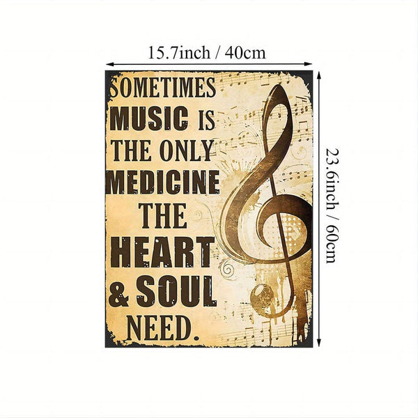 Planet Gates Yellow / 39.88x59.94cm 1pc Art Canvas Painting, Musical Note Painting On Canvas Wall Art, Sometimes Music Is The Only Medicine The Heart And Soul Need, Artwork Wall Painting For Bathroom Bedroom Office Living Room Home Wall Decor, No Frame