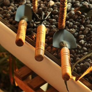 Planet Gates Yellow 3pcs/set, Garden Tool Set Rake Tip Shovel Large Gardening Mini Succulent Plant Loose Soil Flower Shovel, Aluminum Alloy Gardening Supplies With Handle For Gardening Digging, Hand Tools, Gardening Tool Set