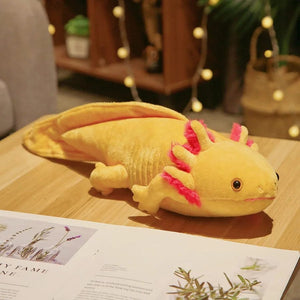 Planet Gates Yellow / 45cm 45cm Kawaii Colorful Newt Plush Toy Stuffed Cute Axolotl Salamander Fuzzy Plush Fish Appeasing Long Pillow Cushion Kids Gift