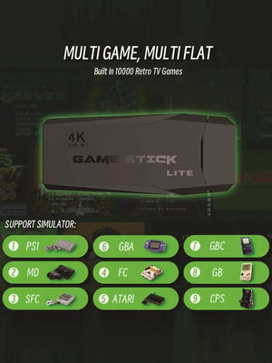 Planet Gates Yellow 4K HD Video Mini Memory Stick Plug and Play Nostalgia Simulator Classic Retro Game Console For Gifts