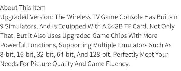 Planet Gates Yellow 4K HD Video Mini Memory Stick Plug and Play Nostalgia Simulator Classic Retro Game Console For Gifts