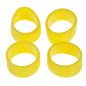 Planet Gates Yellow 4pcs Tennis Racket Rubber Ring Grip Stretchable Stretchy Handle  Shockproof Absorber Anti-vibration Silicone Sports Accessories