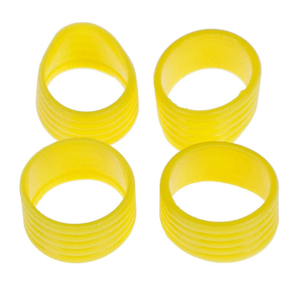 Planet Gates Yellow 4pcs Tennis Racket Rubber Ring Grip Stretchable Stretchy Handle  Shockproof Absorber Anti-vibration Silicone Sports Accessories